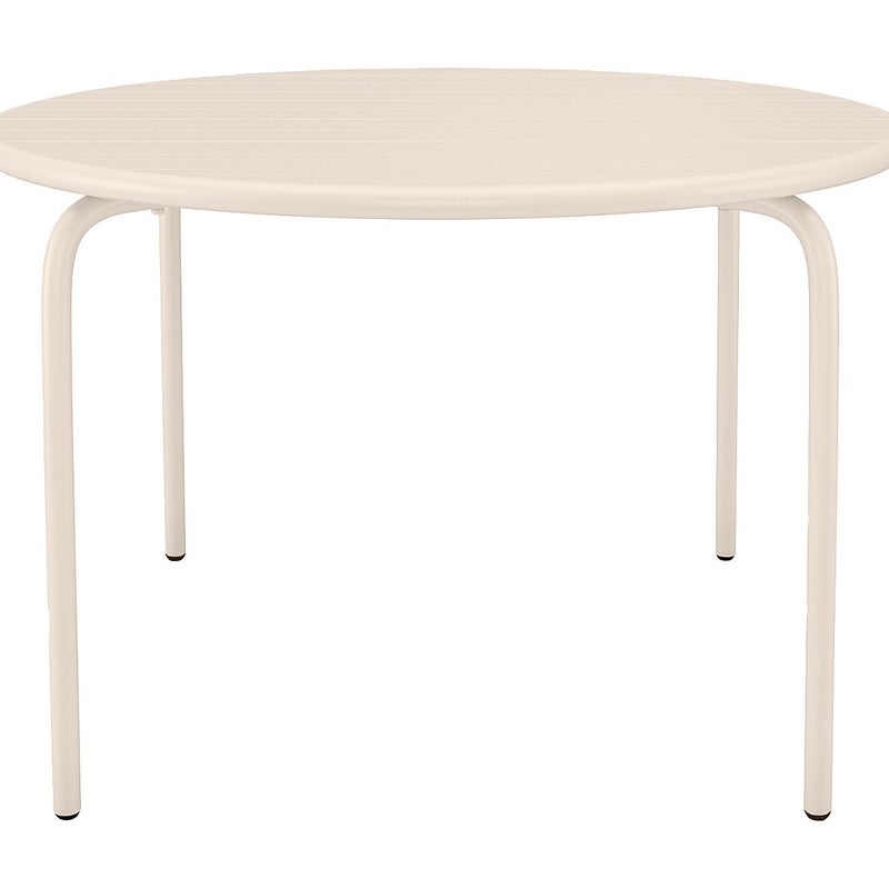 Stół ogrodowy okrągły o śr. 110 cm z metalu - Beżowy - MIRMANDE marki MYLIA