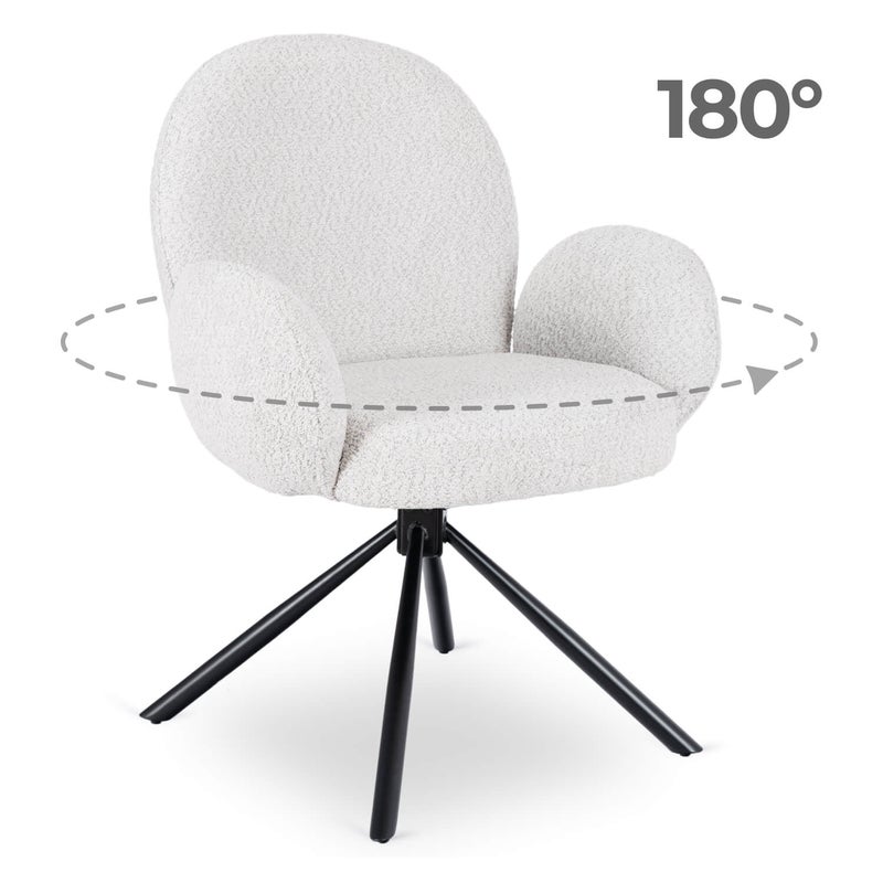 Krzesło Obrotowe Kubełkowe Tapicerowane Do Jadalni Salonu Szare MUSSO