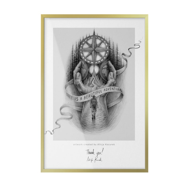 Elegancka ramka TULUP złota do obrazów i plakatów – 40x60 cm – prostokątna
