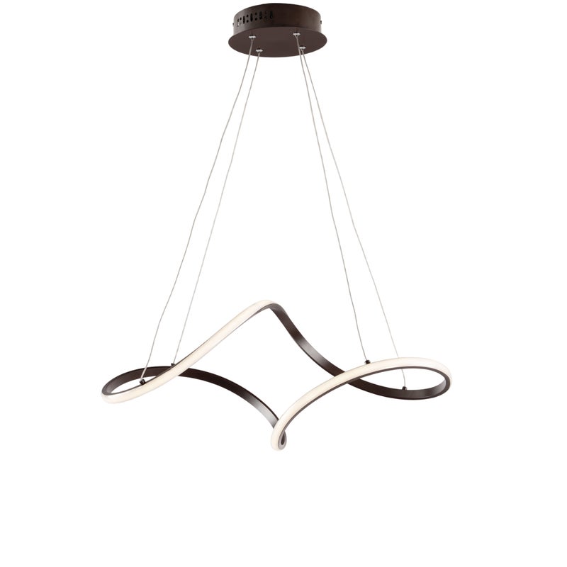 Dana lampa wisząca LED z metalu i brązowego aluminium, regulowane kable, 65x38 cm