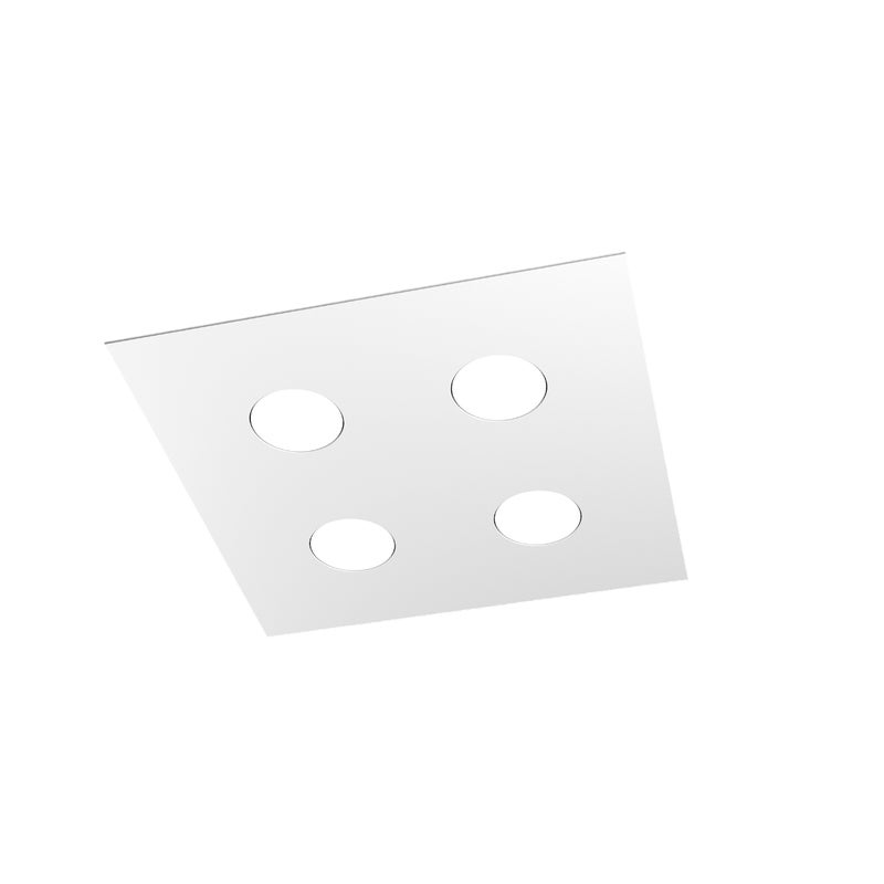 Lampa sufitowa kwadratowa Toplight Area 4-punktowa z oprawką GX53, biała rama, nowoczesny design 40x40x3 cm