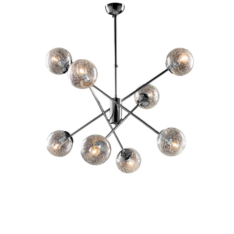 Lampa wisząca Tresor z polerowanego chromowanego żelaza 8 świateł 100 Ø73 BL215-8-CR