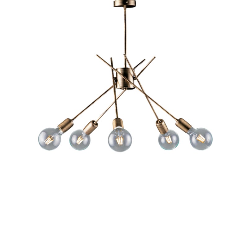 Lampa sufitowa polska z brązu szczotkowanego żelaza 5 świateł H.53 Ø56 BL186-PL5-BRZ