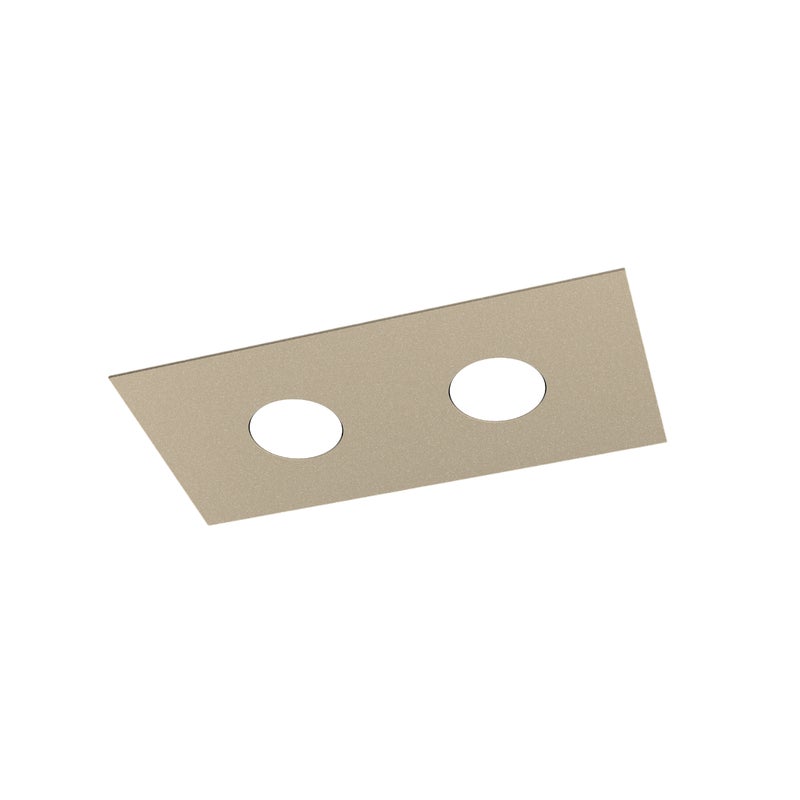 Prostokątna lampa sufitowa Toplight Area z 2 źródłami światła i oprawką GX53, struktura w kolorze piaskowym, nowoczesny design 40x20x3 cm
