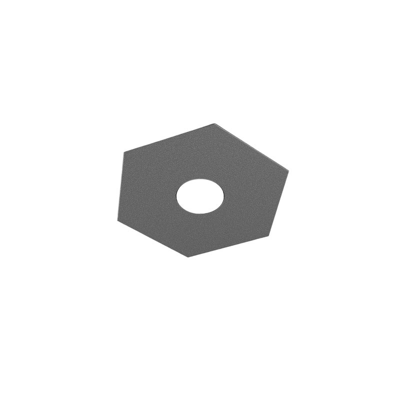 Lampa sufitowa Toplight Hexagon, 1-punktowa, sześciokątna, z oprawką GX53, struktura w kolorze antracytowym, nowoczesny design, 25x29x3 cm