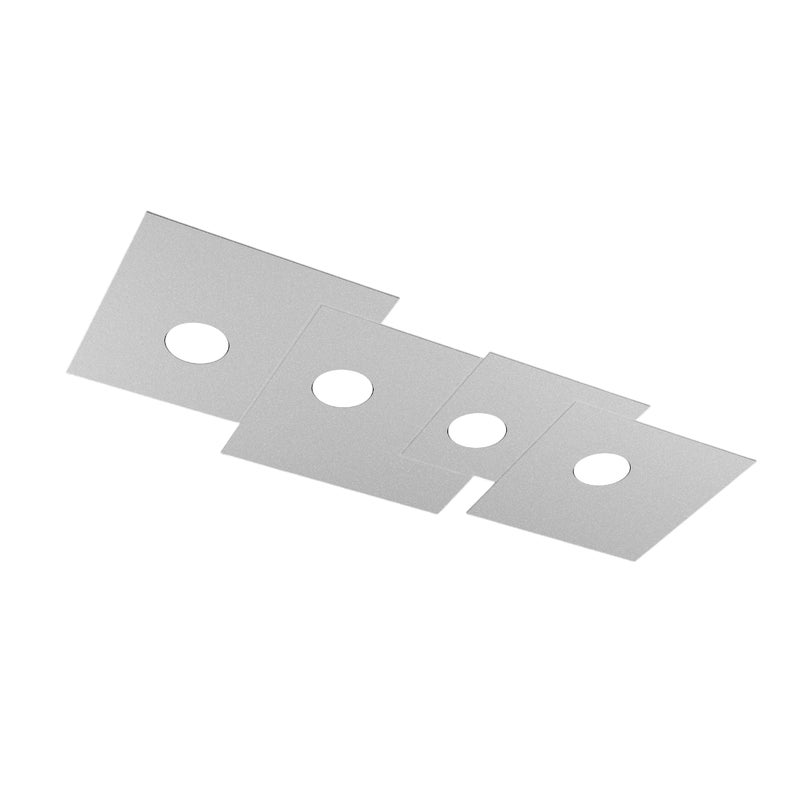 Lampa sufitowa prostokątna Toplight 4-punktowa Plate z oprawką GX53, struktura szara, nowoczesny design 86x37x3cm