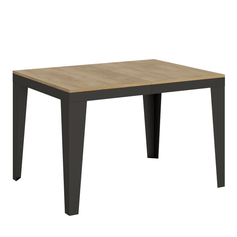Stół rozkładany 90x120/224 cm Flame Evolution Natural Oak z ramą w kolorze antracytowym