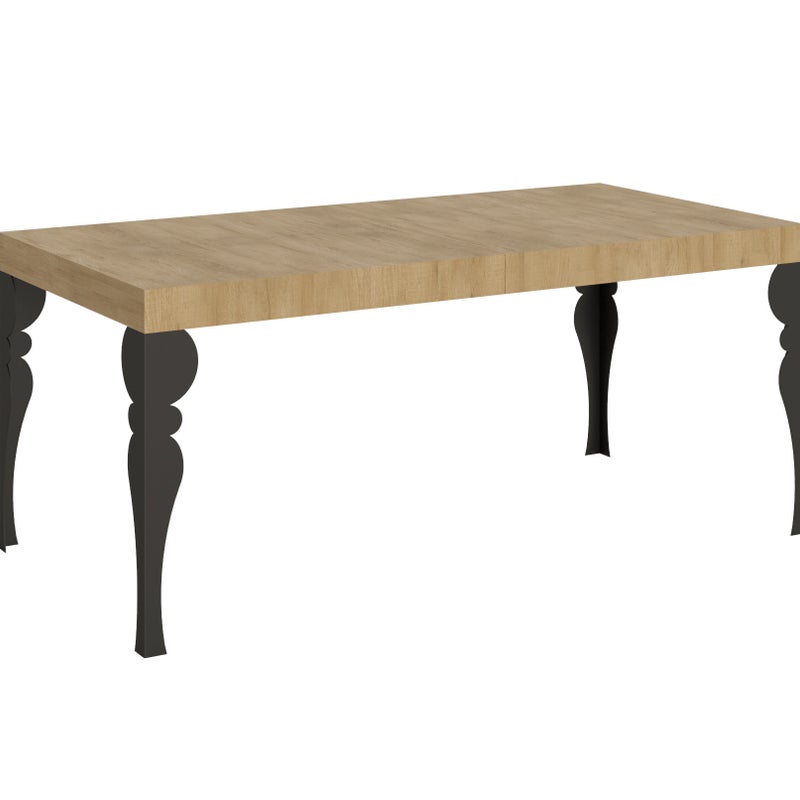 Stół rozkładany Paxon 90x180/284 cm Dąb naturalny z ramą antracytową