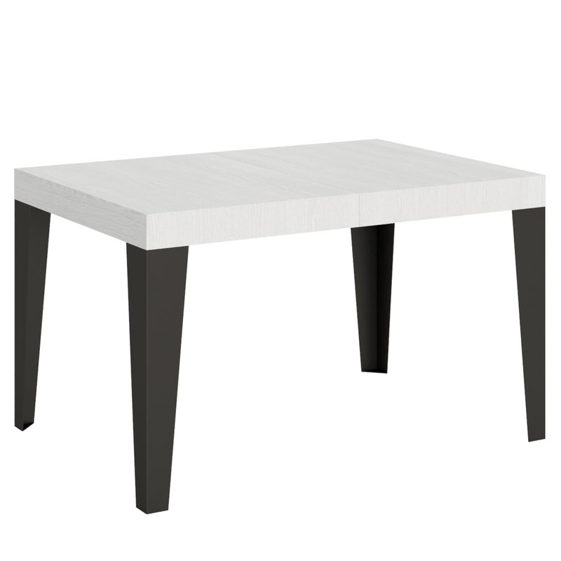 Stół rozkładany 90x130/234 cm Płomień Biały Rama jesionowa Antracyt