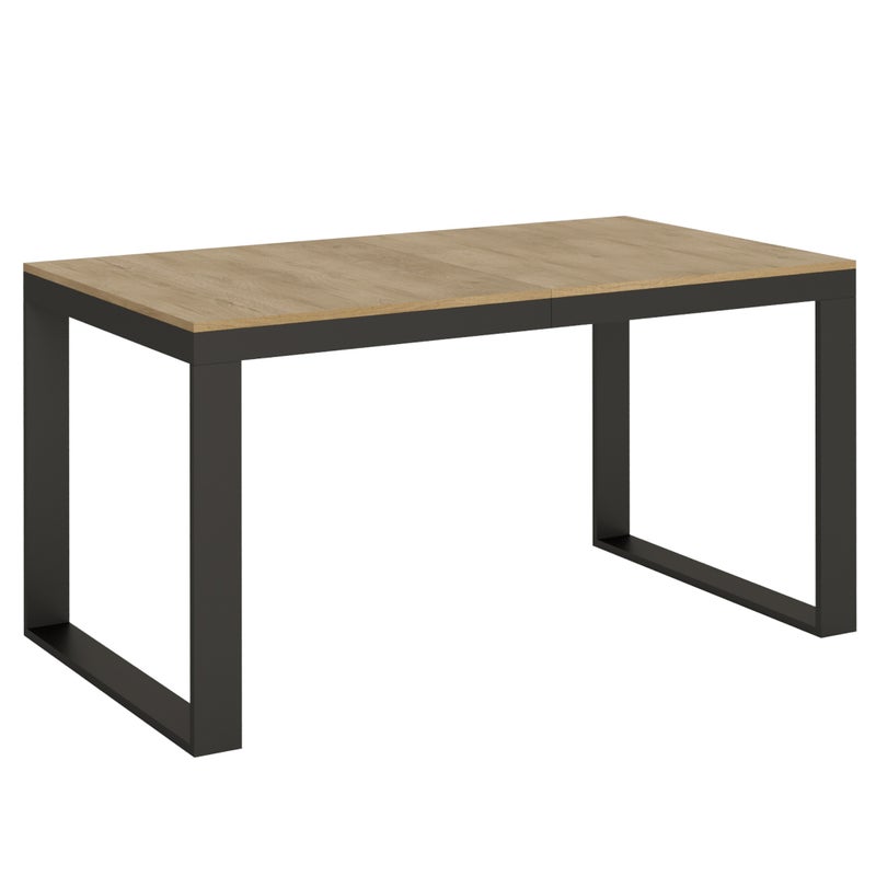 Stół rozkładany 90x160/420 cm Tecno Evolution Dąb Naturalny z ramą antracytową