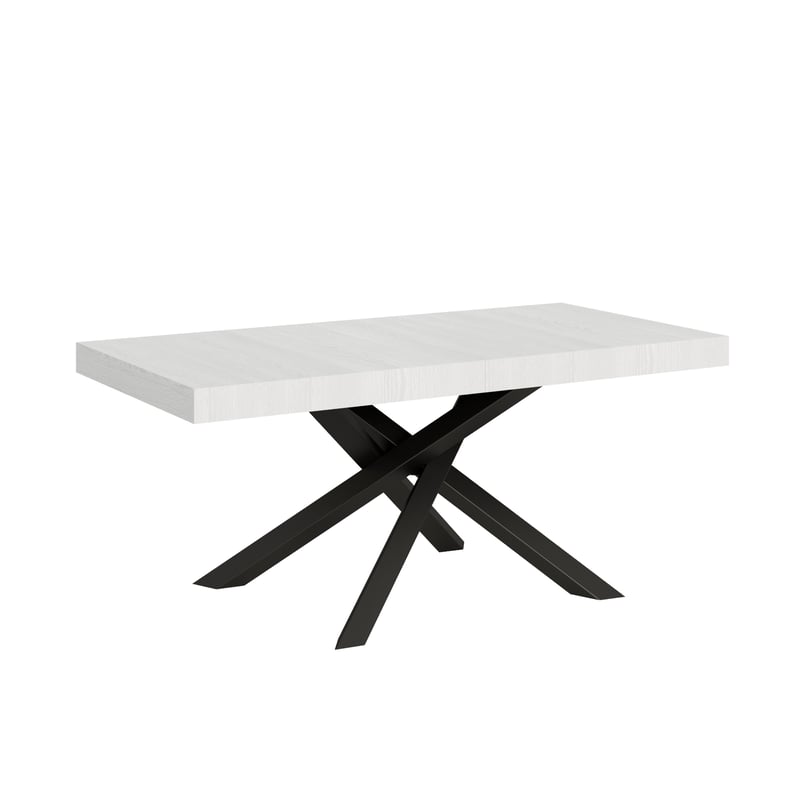 Stół rozkładany 90x180/440 cm Volantis Biały Jesion Stelaż Antracyt