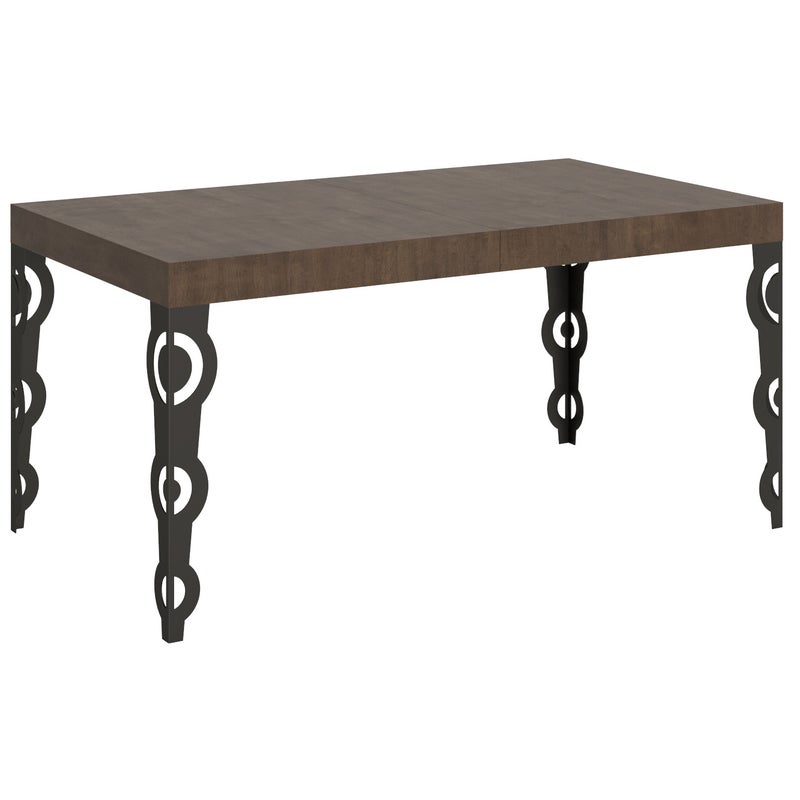 Rozkładany stół Karamay Walnut 90x160/420 cm z antracytową ramą