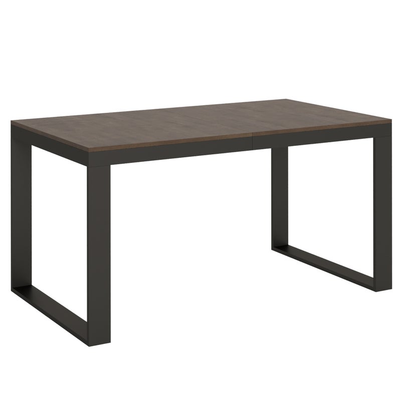Stół rozkładany 90x160/420 cm Tecno Evolution orzech z ramą antracytową