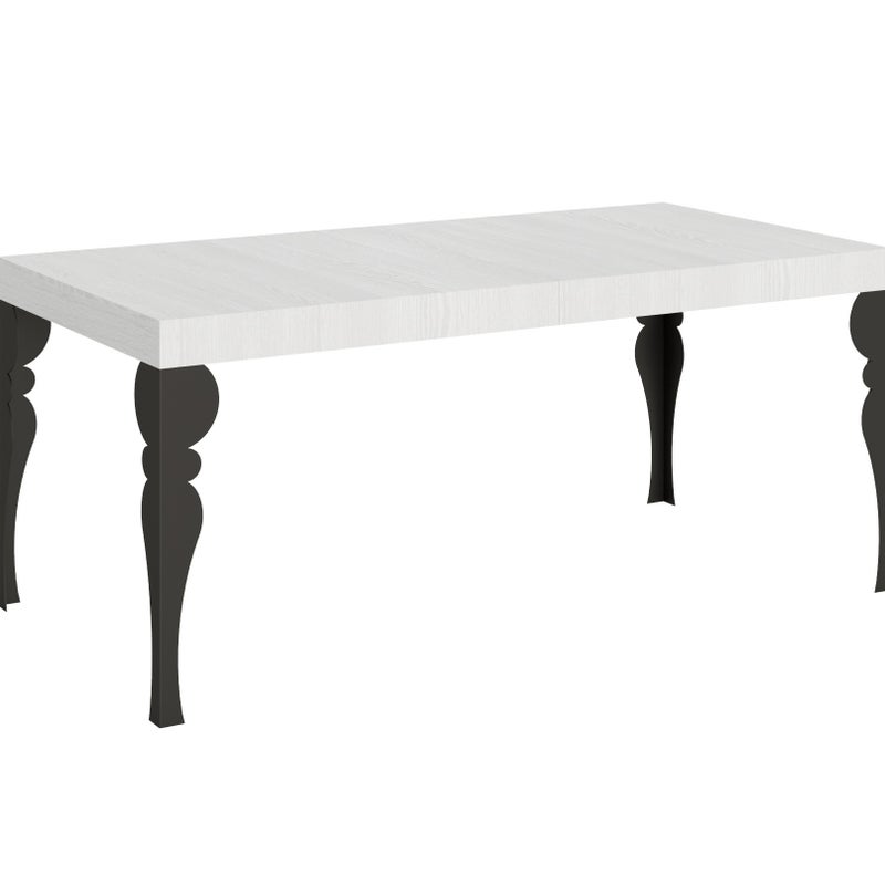 Stół rozkładany 90x180/440 cm Paxon Biały Jesion Stelaż Antracyt