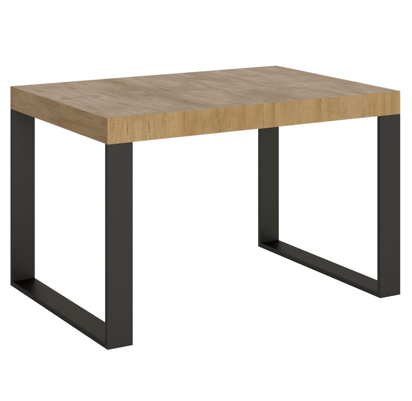 Stół rozkładany 90x130/390 cm Tecno Quercia Natura ze stelażem antracytowym