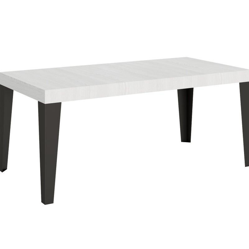 Stół rozkładany 90x180/440 cm Płomień Biały Rama jesionowa Antracyt