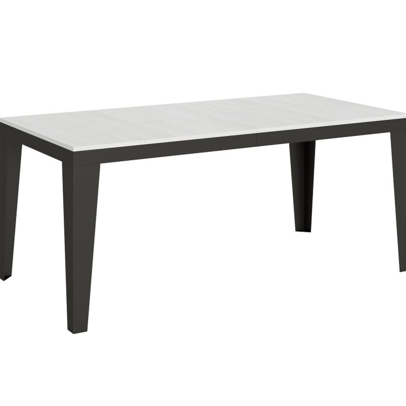 Stół rozkładany 90x180/440 cm Flame Evolution Biały Jesion Stelaż Antracyt