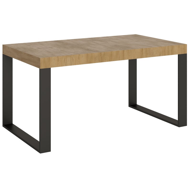 Stół rozkładany 90x160/420 cm Tecno Premium Dąb Naturalny z ramą antracytową