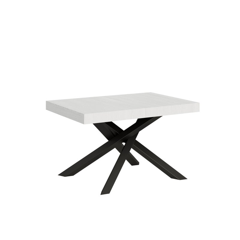 Stół rozkładany 90x130/390 cm Volantis Biały Jesion Stelaż Antracyt