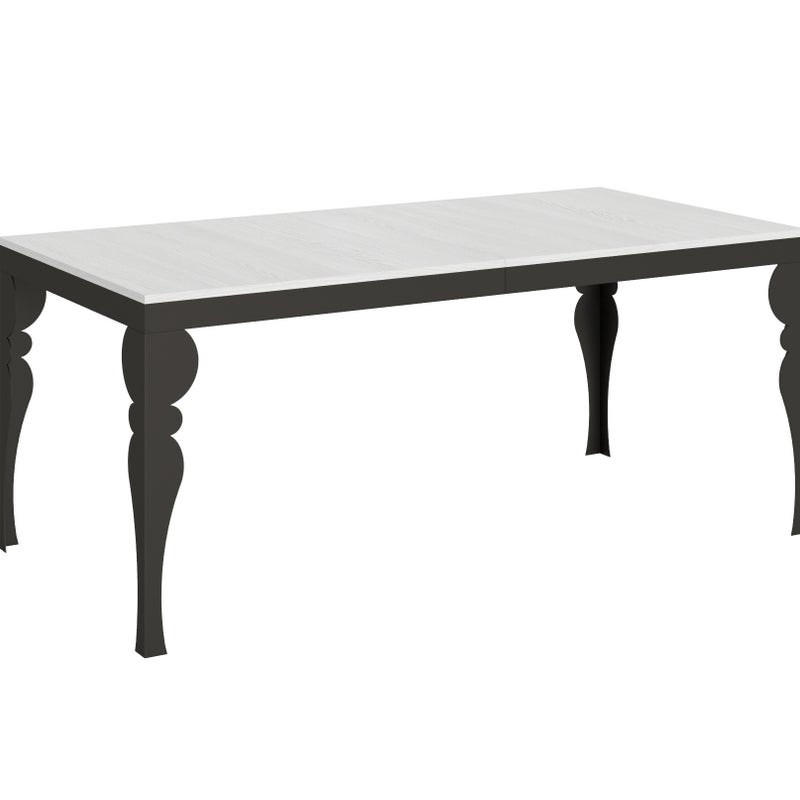 Stół rozkładany Paxon Evolution 90x180/284 cm, biały, jesion, rama antracytowa