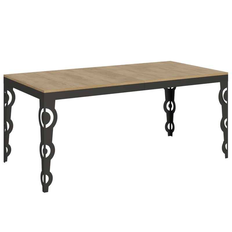 Stół rozkładany Karamay Evolution 90x180/440 cm, rama dąb naturalny antracyt