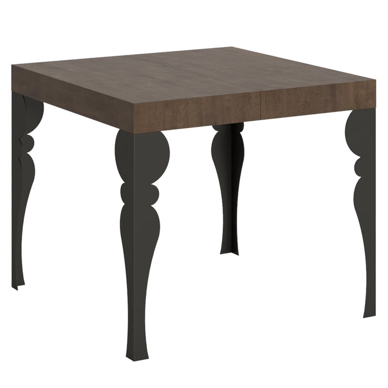 Stół rozkładany 90x90/246 cm Paxon orzech antracyt rama