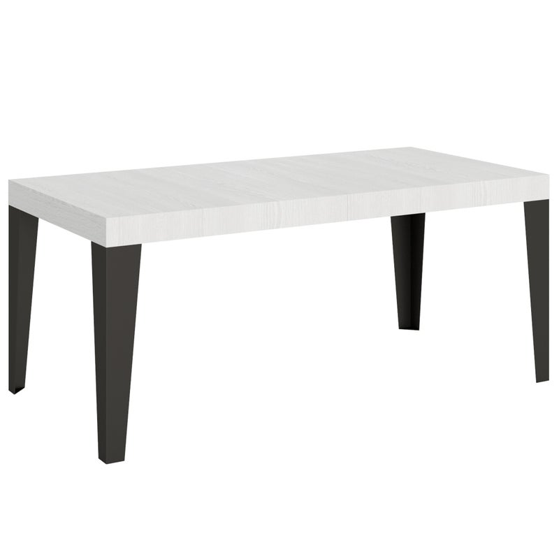 Stół rozkładany 90x180/284 cm Płomień Biały Rama jesionowa Antracyt