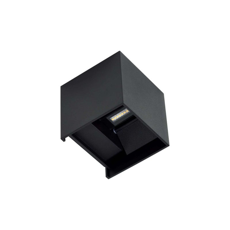 Czarna lampa ścienna LED IP54 6,8W z regulowanymi żebrami 4000k