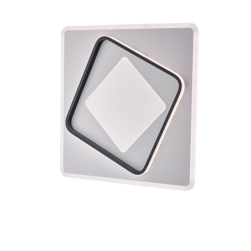 Lampa sufitowa Lulù z metalu i aluminium lakierowana na biało i czarno ze zintegrowaną diodą LED CCT + pilot H.6 Ø50 BL318-PBC