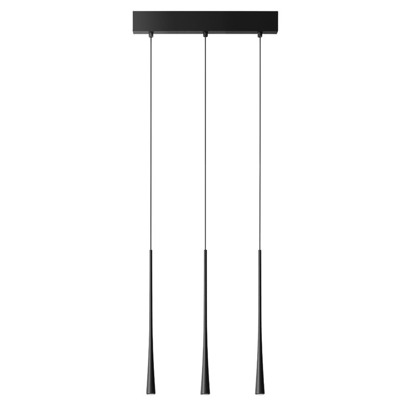 Dafne - Czarna lampa wisząca 16,5W, ciepłe światło 3000K, IP20 - 3-punktowa lampa sufitowa LED o nowoczesnym designie - aluminium satynowe białe