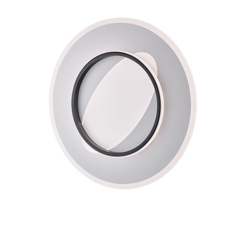 Lampa sufitowa Annie z metalu i aluminium lakierowana na biało i czarno z wbudowaną diodą LED CCT + pilot H.6 Ø50 BL321-PBC