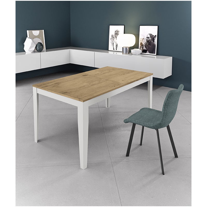 Duży - Stół rozkładany (156/316 x 90 cm) z białej melaminy