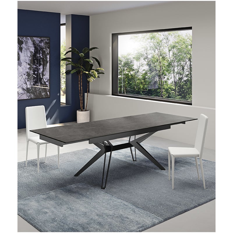 Match 3 - Rozkładany stół (160/240 x 90 cm) w kolorze czarnej ceramiki