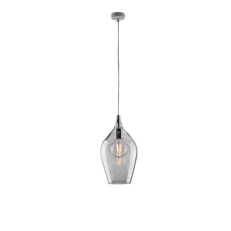 Lampa wisząca Ares Iron z szarym szkłem pyreksowym 1 światło 142 Ø20 BL273-S1-GR