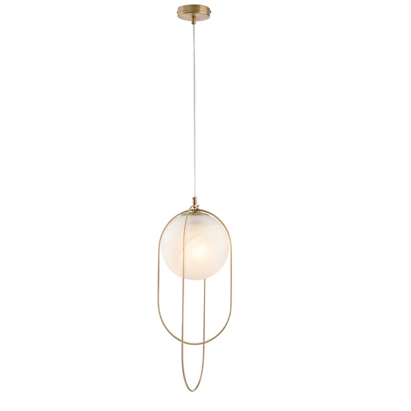 Lampa wisząca Erik z czarnego chromowanego żelaza, 1 światło, z kulą dm.20 156 Ø23 BL277-S1-BRZ