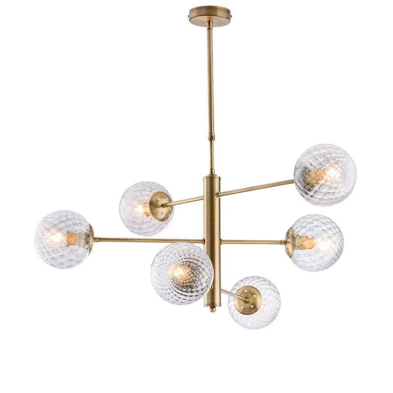 Lampa wisząca Demetra z brązowanego żelaza szczotkowanego, 6 świateł X 97 Ø73 BL279-6-BRZ