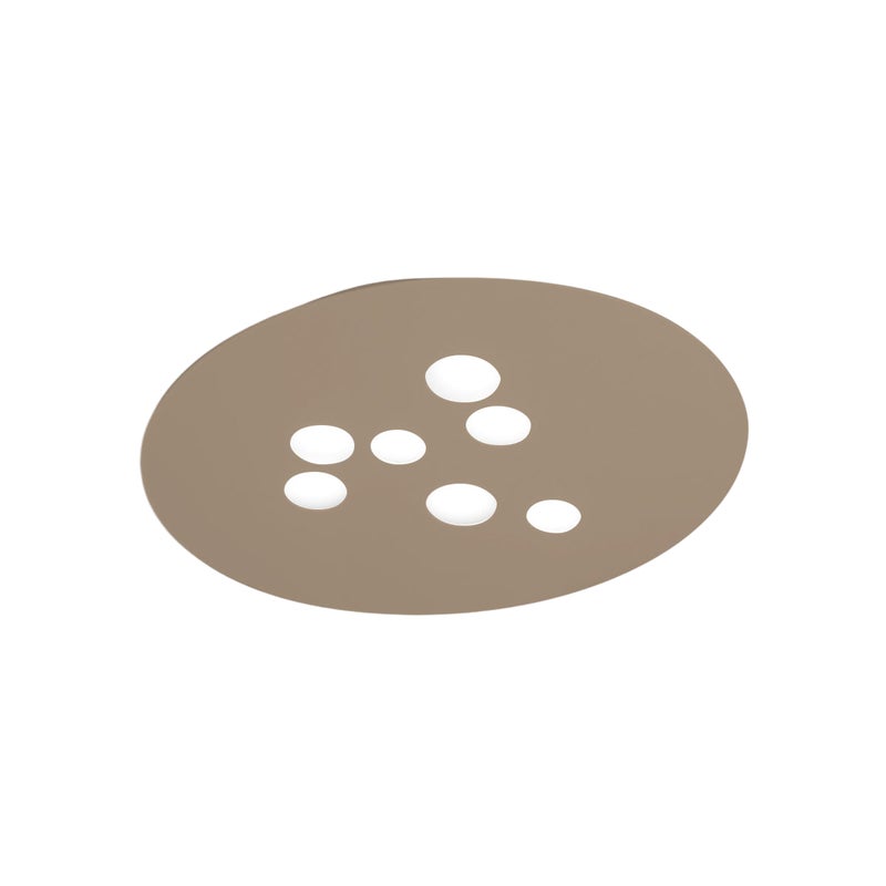 Lampa sufitowa Luna GX53, metal w kolorze gołębiej szarości, 7 punktów światła, nowoczesny okrągły design, IP20