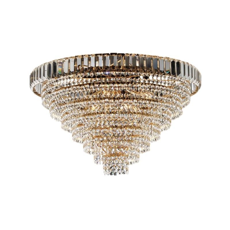 Lampa sufitowa Vladimir z żelaza i złoconego mosiądzu z kryształkami 8 lamp H.43 Ø62 BL263-PL8-OR