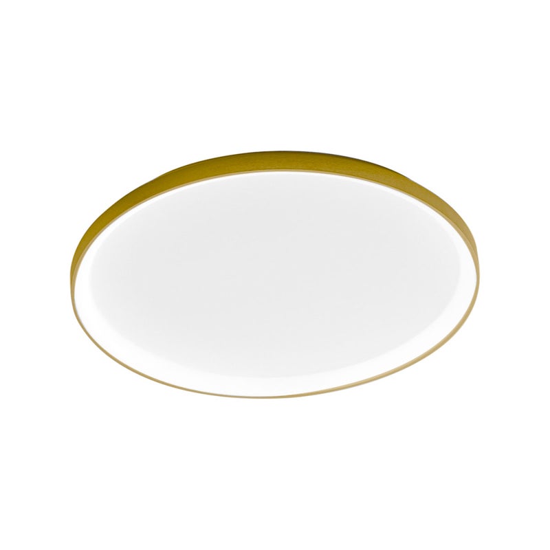 Krizia lampa sufitowa LED 60 W, ściemnialna, 5300 lm, ciepłe światło 3000 K, opalowy dyfuzor, złote aluminium, Ø60 cm