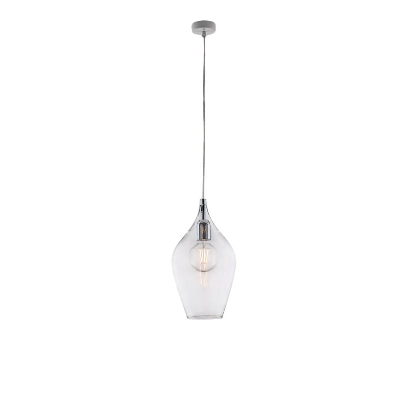 Lampa wisząca Ares Iron z przezroczystym szkłem Pyrex 1 światło 142 Ø20 BL273-S1-TR