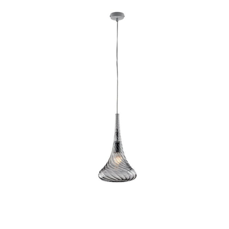 Lampa wisząca Nemesis Iron z szarym szkłem pyreksowym 1 światło 142 Ø20 BL280-S1-GR
