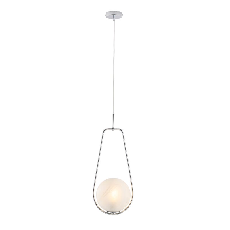 Lampa wisząca Afrodyta z chromowanego żelaza 1 lampa z kulą dm.20 159 Ø24 BL286-S1-CR