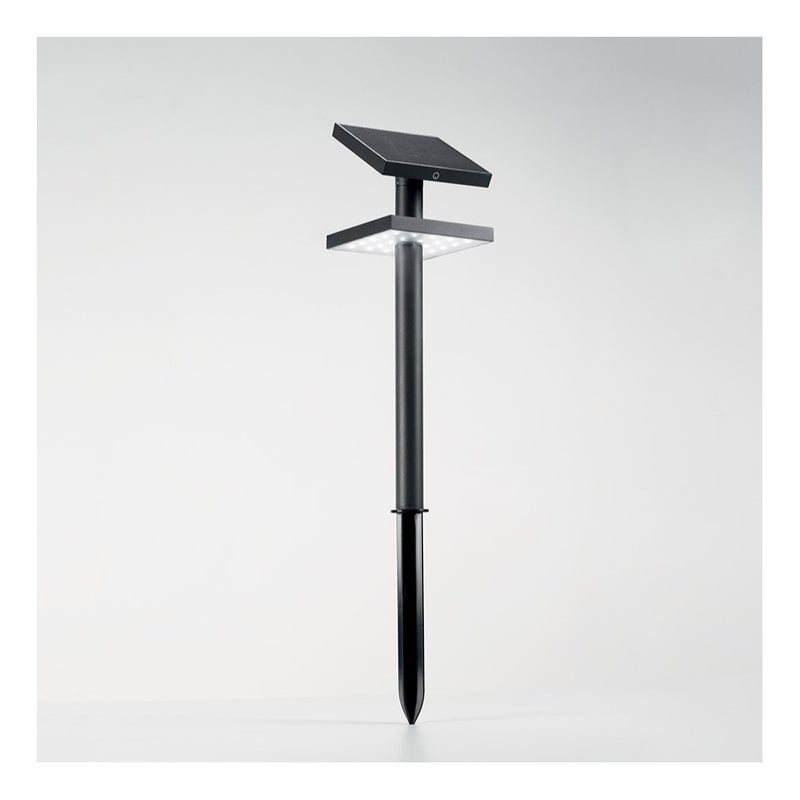 Aluminiowy słupek SOLAR z regulowanym panelem słonecznym i czujnikiem zmierzchowym - grafit 3000k