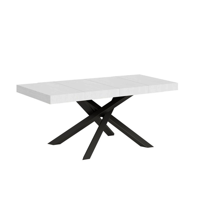 Stół rozkładany 90x130/234 cm Volantis Premium Biały Jesion Stelaż Antracyt