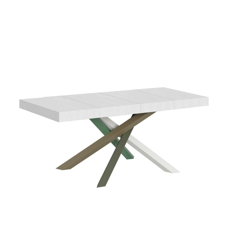 Stół rozkładany 90x120/224 cm Volantis Premium Biały Jesion rama 4/A