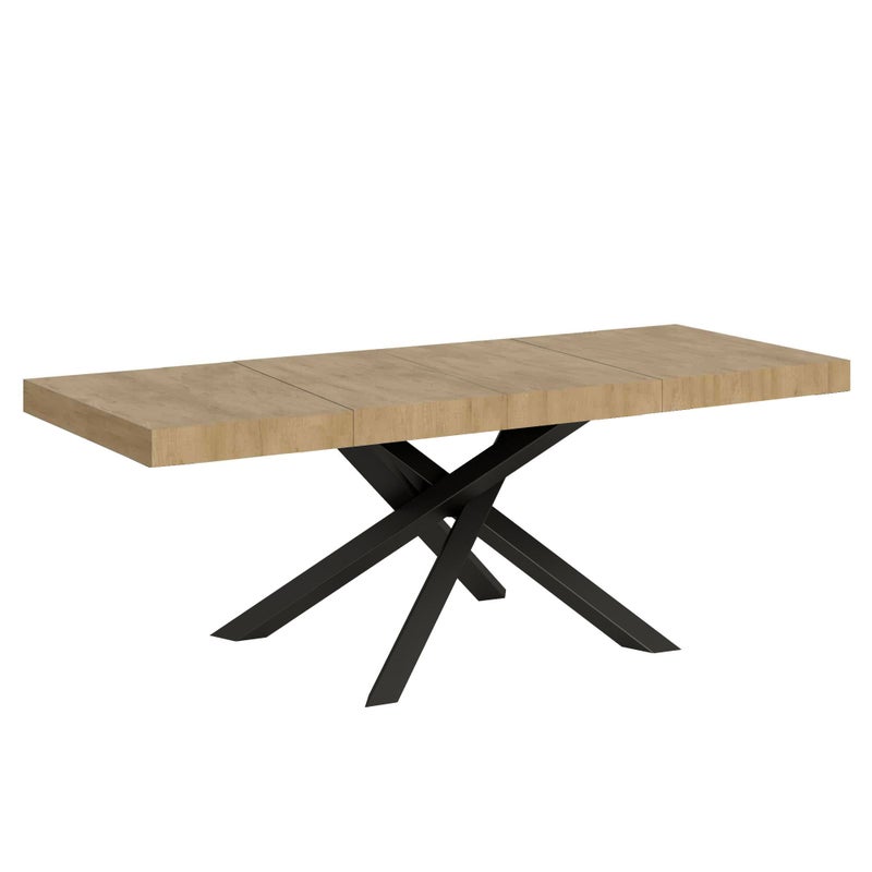 Stół rozkładany 90x160/264 cm Volantis Premium Dąb Naturalny z ramą antracytową