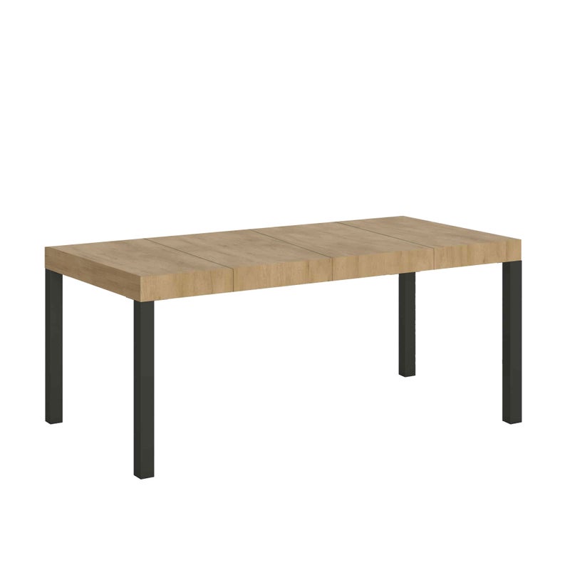 Stół rozkładany 90x90/246 cm Everyday Premium Natural Oak z ramą antracytową