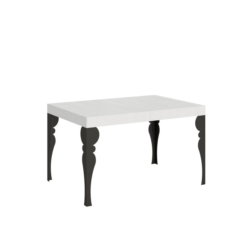 Stół rozkładany Paxon 140/224x80cm biały jesion z nogami w kolorze antracytowym