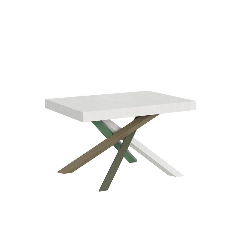Stół rozkładany 140/400x90 cm Volantis biały jesion nogi wielokolorowe 4/A