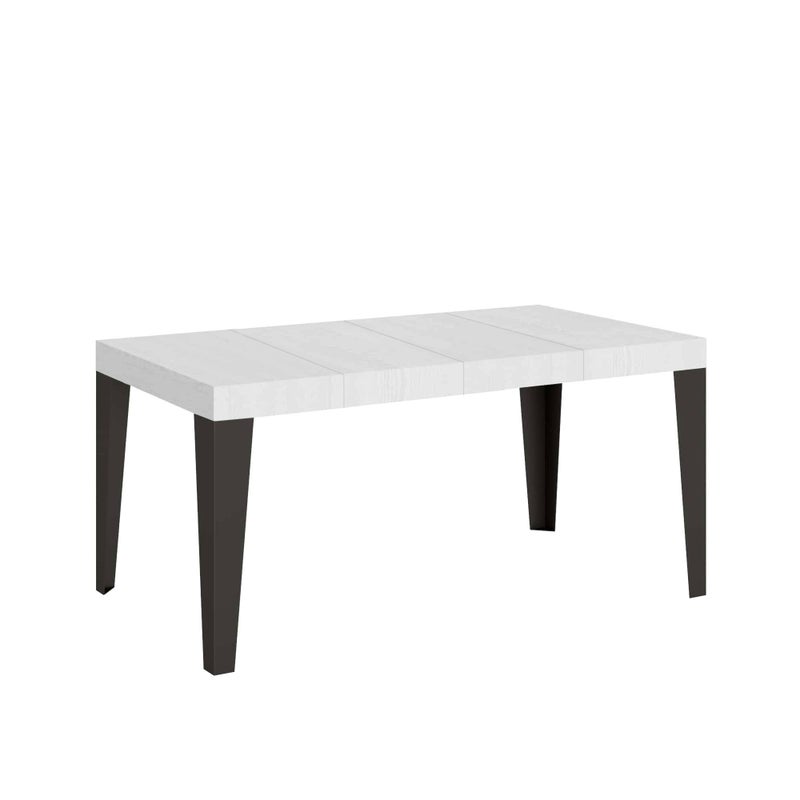 Stół rozkładany 130/390x90 cm Flame Premium biały jesion z nogami w kolorze antracytowym